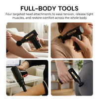 4-in-1 Massage Gun | Deep Tissue Percussion Massager with 4 Attachments | Handheld Electric Muscle Therapy Device