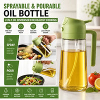 Sprayable & Pourable Oil Bottle – 2-in-1 Oil Dispenser for Healthy Cooking (400ml)