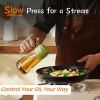 Sprayable & Pourable Oil Bottle – 2-in-1 Oil Dispenser for Healthy Cooking (400ml)