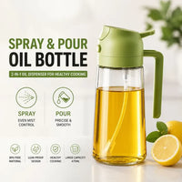 Sprayable & Pourable Oil Bottle – 2-in-1 Oil Dispenser for Healthy Cooking (400ml)